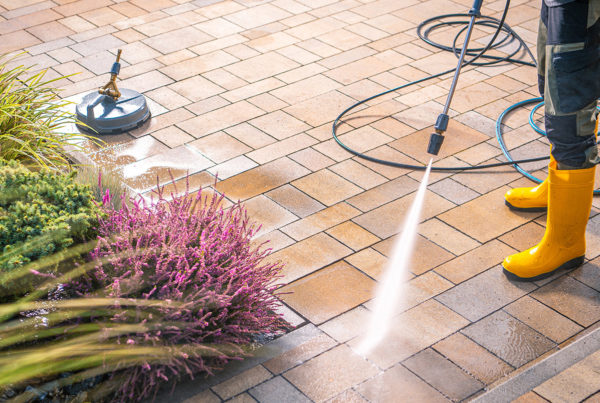 Power washing pavers